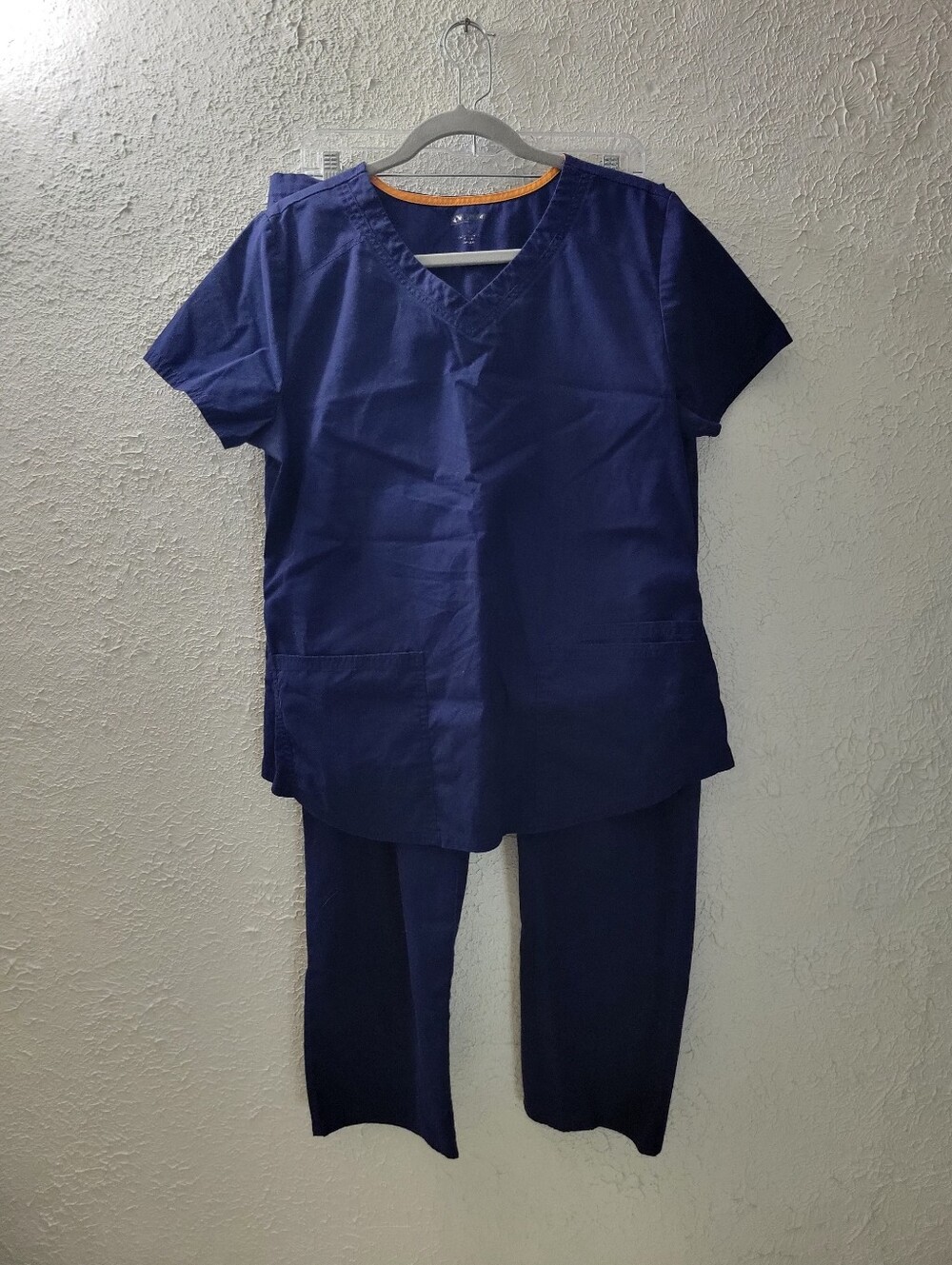ScrubStar Sz M Scrub Set Navy Blue Top And Bottoms Womens Workwear